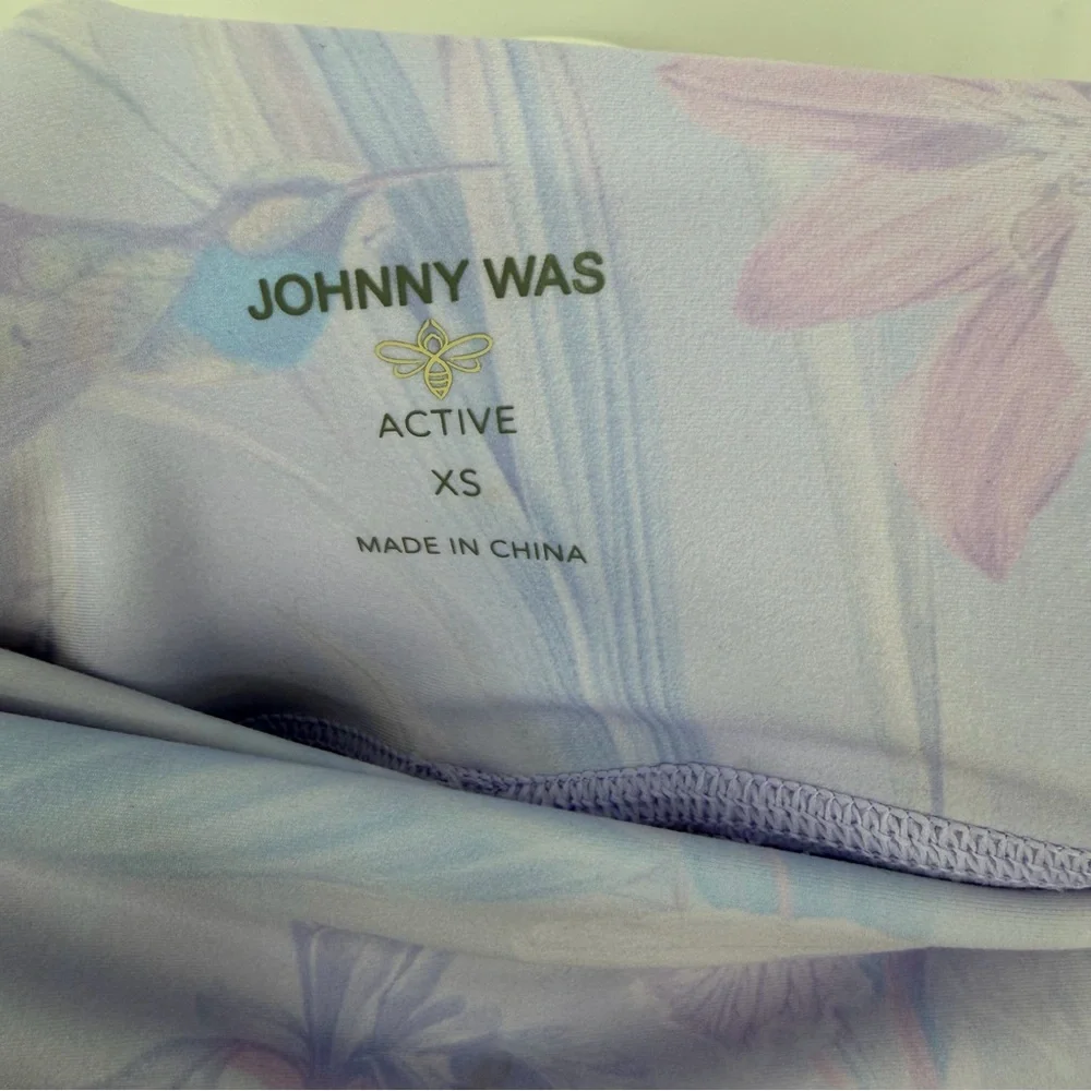 Johnny Was Active Floral Leggings XS‎ High Waist Bee Active Flare Slit Hem NWT